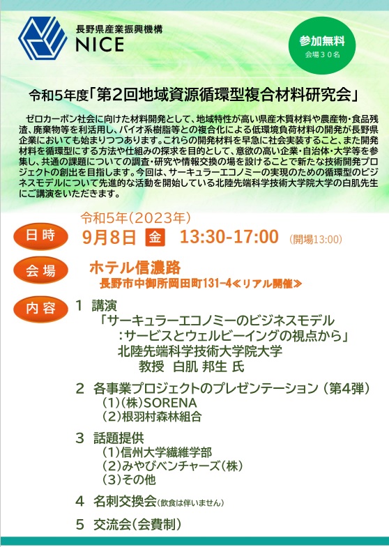 第2回地域資源循環型複合材料研究会