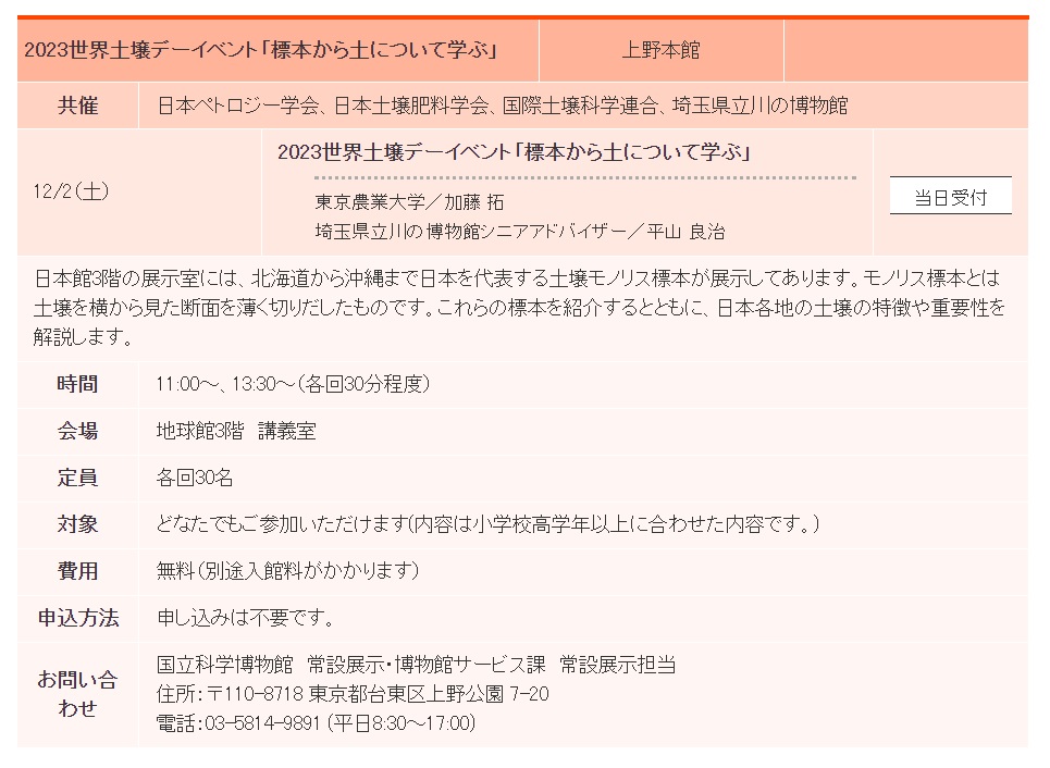 標本から土について学ぶ
