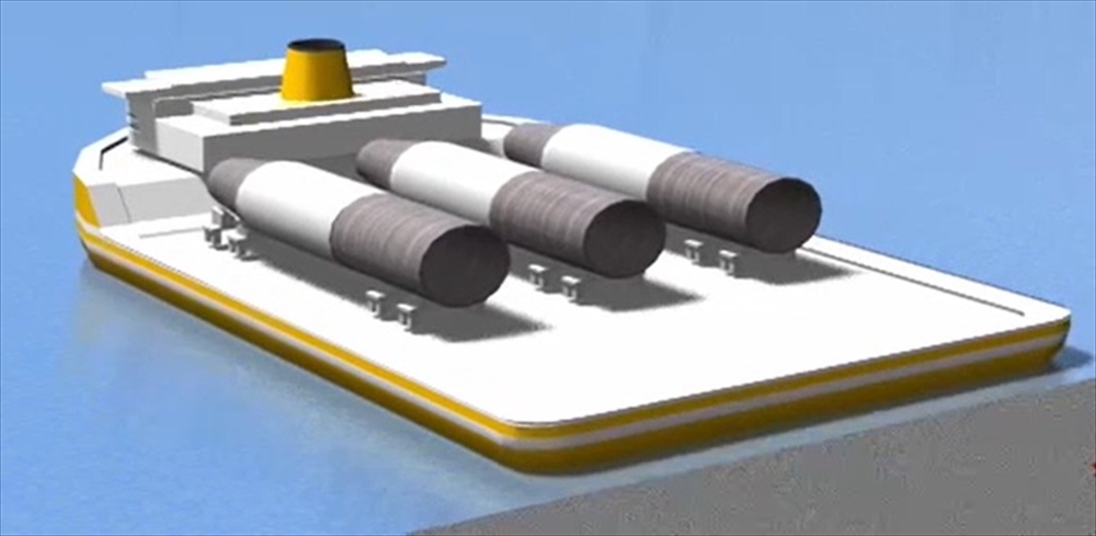 洋上風力基礎など海上輸送契約締結　商船三井系とＪＦＥエンジ_内航モジュール船のイメージ