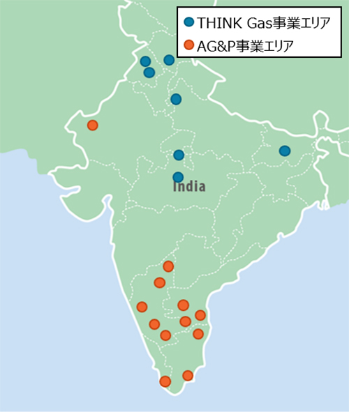 現地企業の事業エリア_　インド都市ガス事業に参入　日系コンソーシアムで　住友商事など　