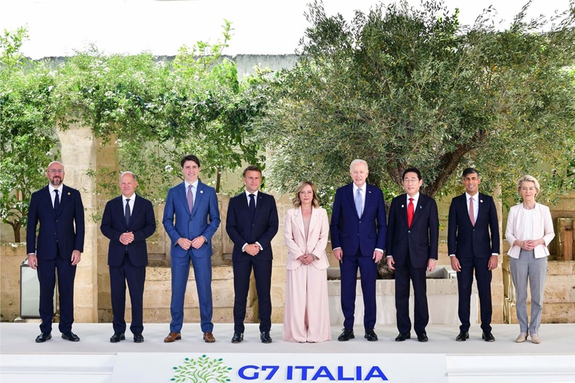 参加した各国首脳ら（提供・イタリア政府）
