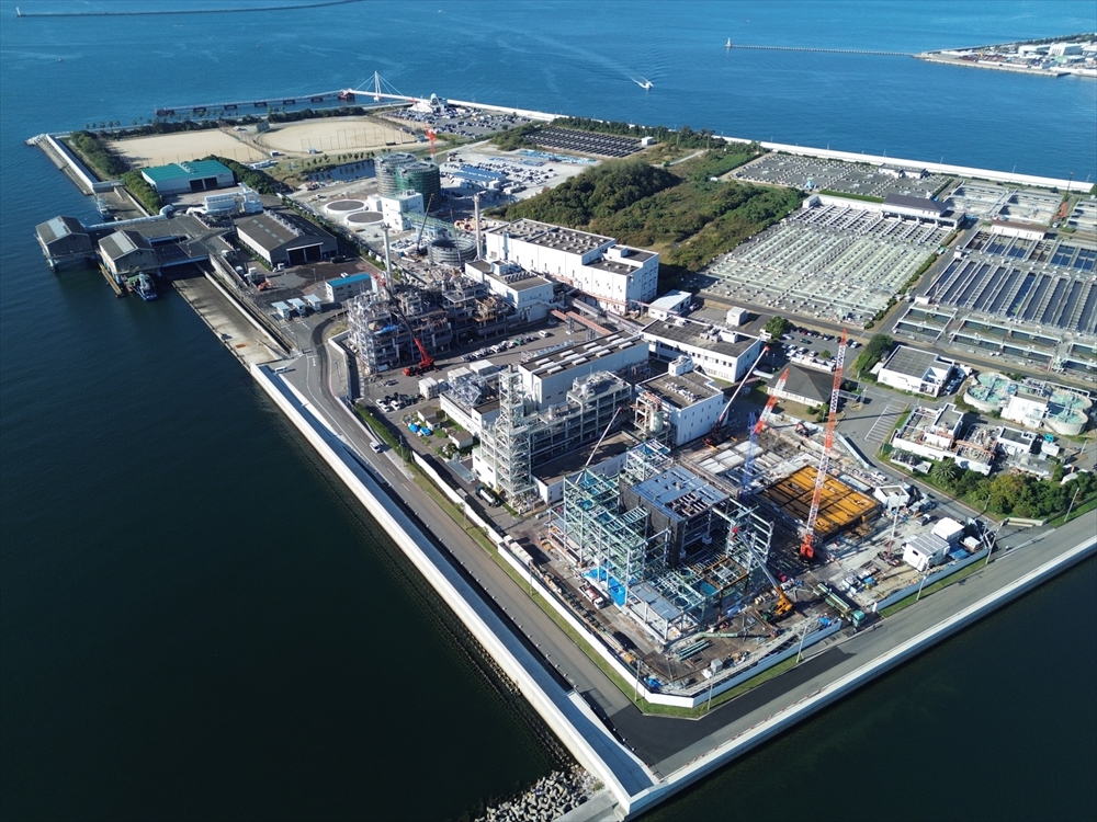 JS現場見学会 消化ガス+固形燃料化でCO2削減 国内最大規模 兵庫東流域下水汚泥広域処理場_工事の全景