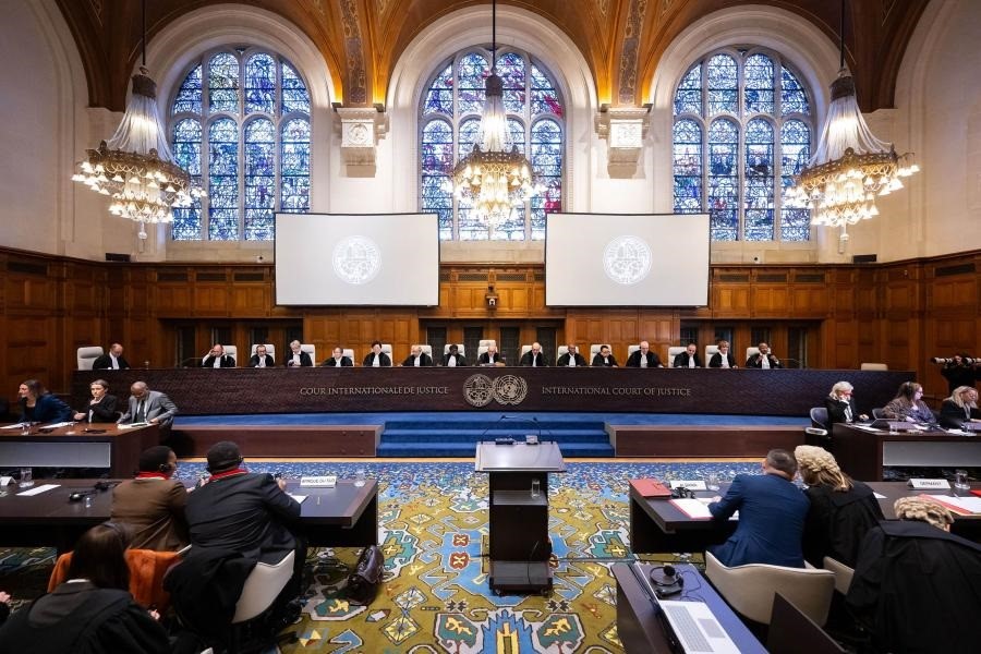 気候変動各国の義務　「1.５℃」達成のＮＤＣなど　国際司法裁勧告的意見　違反国に完全な賠償義務も　グテーレス国連事務総長「歴史的」と称賛_「歴史的」な勧告的意見が出された２３日の法廷（提供・国際持続可能開発研究所）