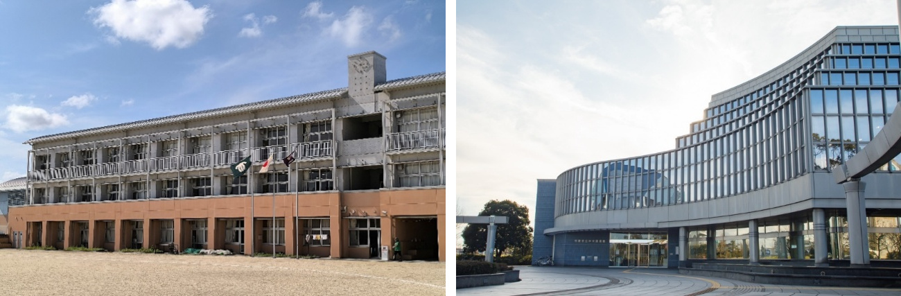 市原市の小学校と図書館
