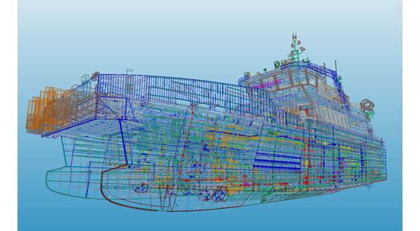 本船の3Dモデル_　[日本郵船]　次世代の船舶建造プロセス確立に向け　3D技術で船舶設計・建造
