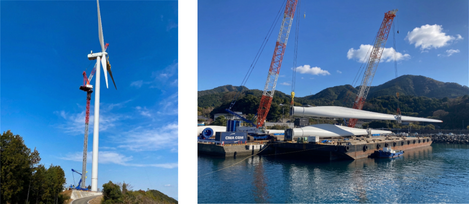 苓北・天草風力発電所の建設の様子（レノバ提供）_　東京ガス、レノバ陸上風力発電所と25年間の電力購入契約　夜間発電可能な風力で再エネ調達を多様化